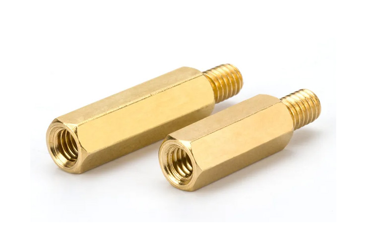 brass male and female spacers